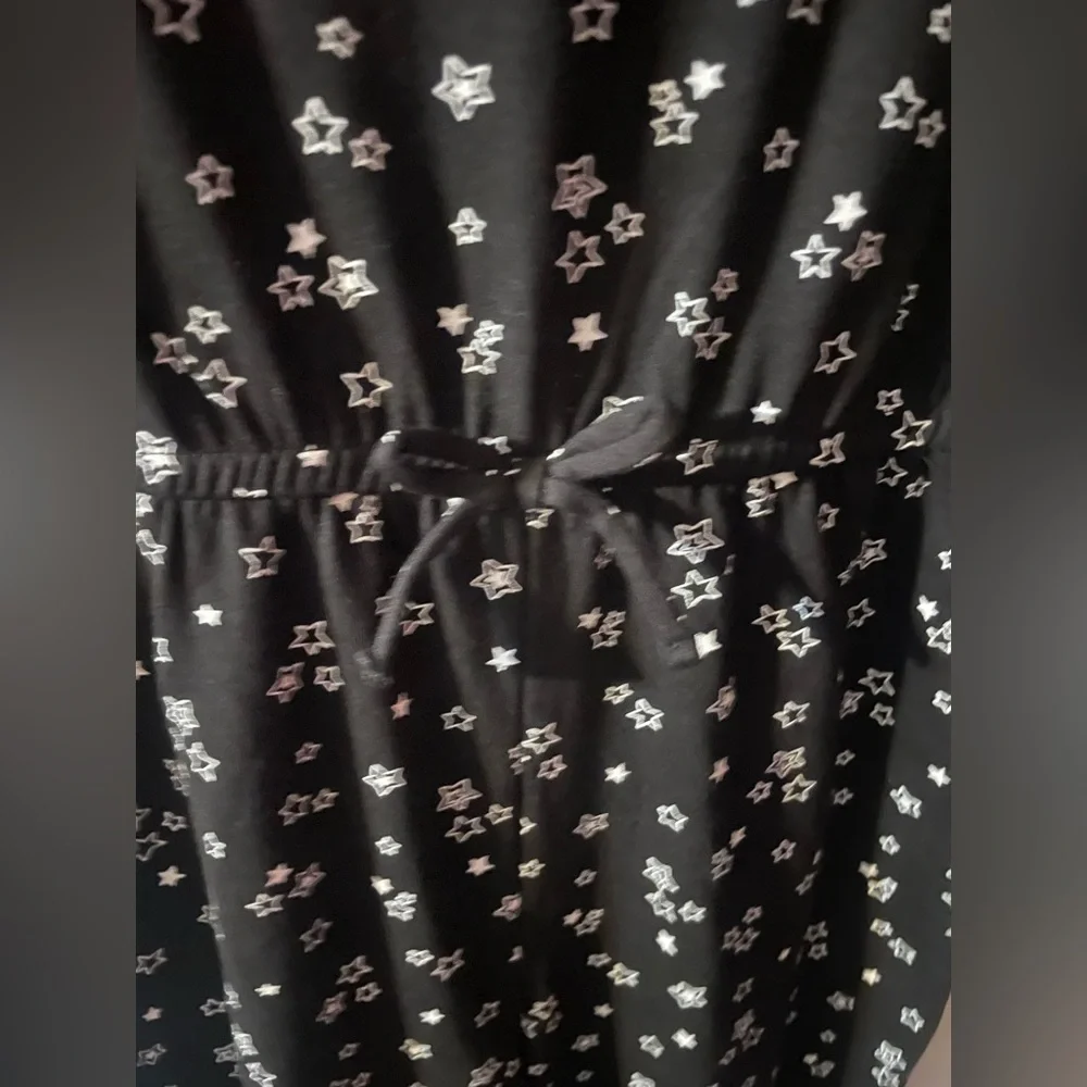 Wonder Nation Star Print Jumpsuit‎ Girls XS 4/5 Black Wide Leg NWT